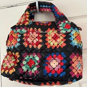 MZ Wallace Red and Pink Quilted Tote